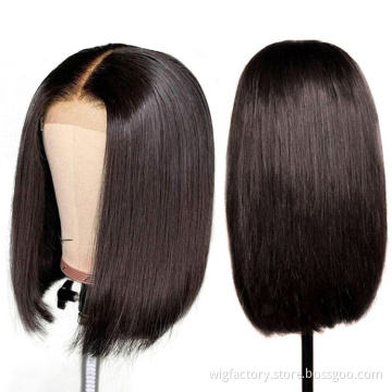 New arrival virgin human hair 13x4 short bob wigs, straight human hair lace front wigs wholesale